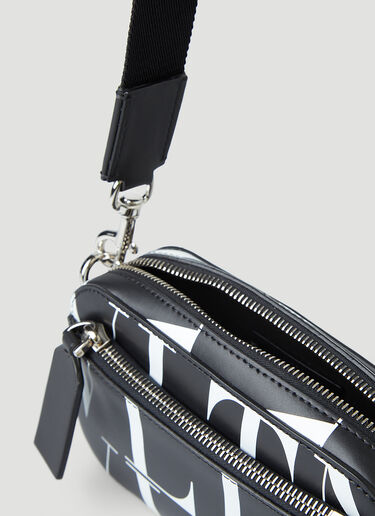 Valentino VLTN All-Over Logo Print Crossbody Bag Black val0145048
