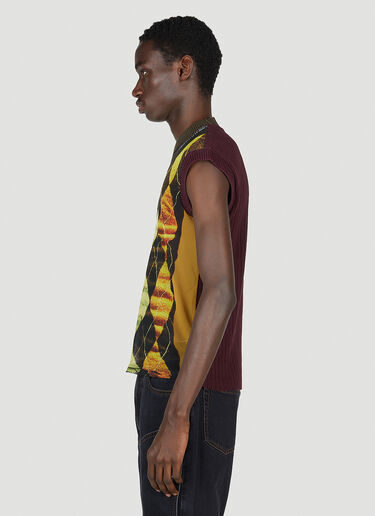 Y/Project x Jean Paul Gaultier Trompe L'Oeil Argyle Sweater Top Yellow ypg0152009