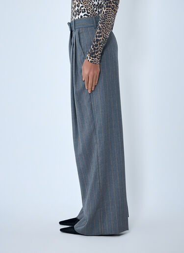 Wide-Leg Pinstripe Pants GANNI Wide-Leg Pinstripe Pants Light Grey gan0262029