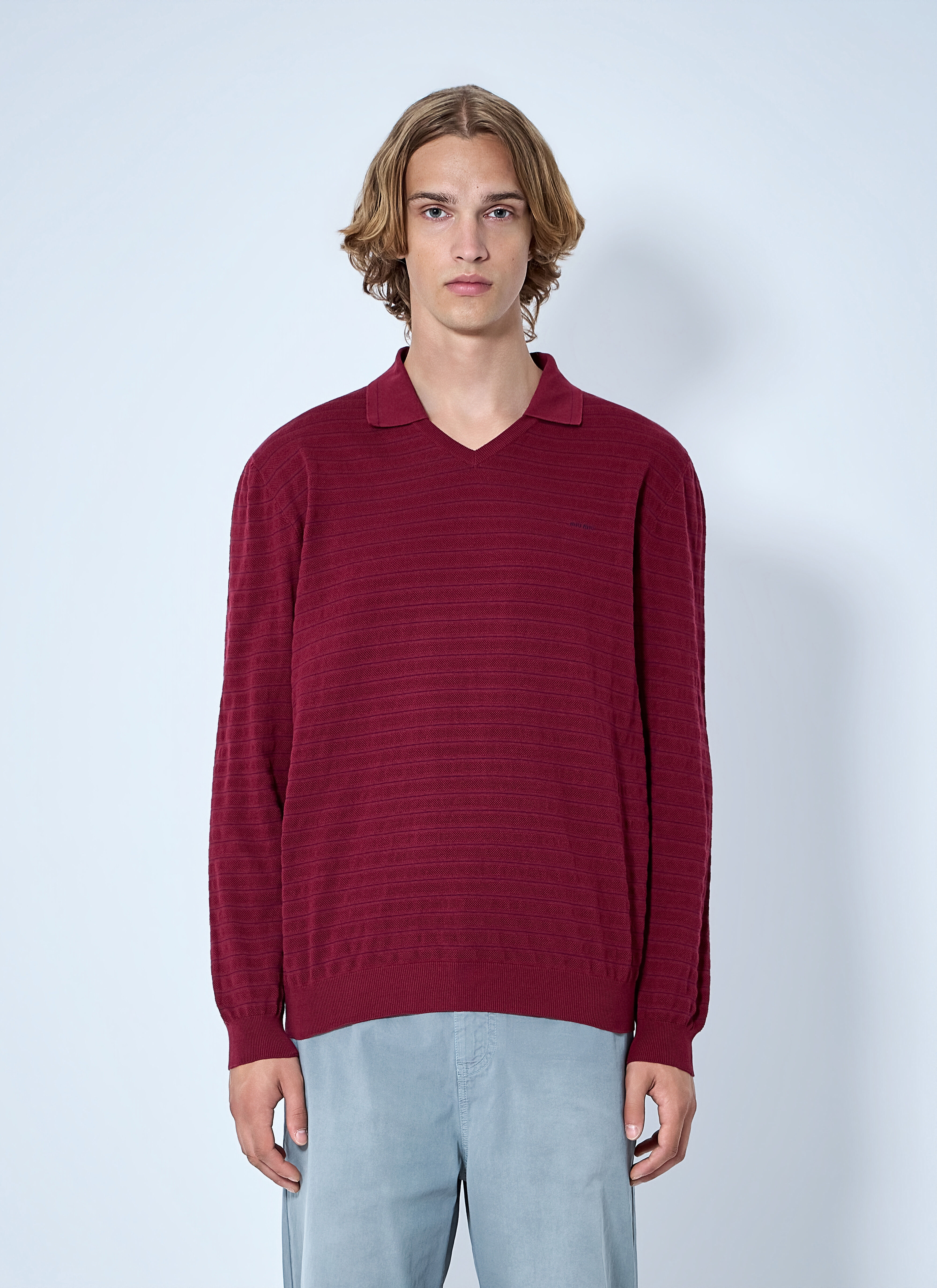メンズ 希少 05AW mens Miu Miu 切替 長袖 カットソー メンズライン