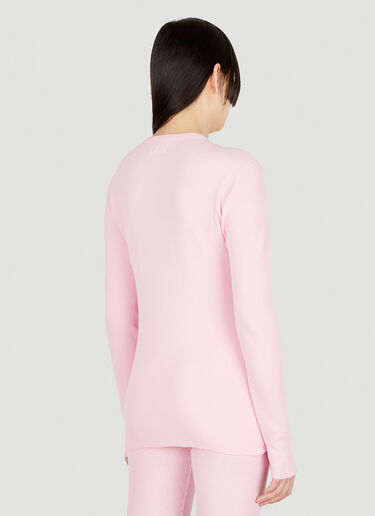 ERL Waffle Knit Long Sleeve T-Shirt Pink erl0348008