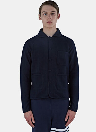 Thom Browne Bal Collared Wool Bouclé Jacket Navy thb0125007