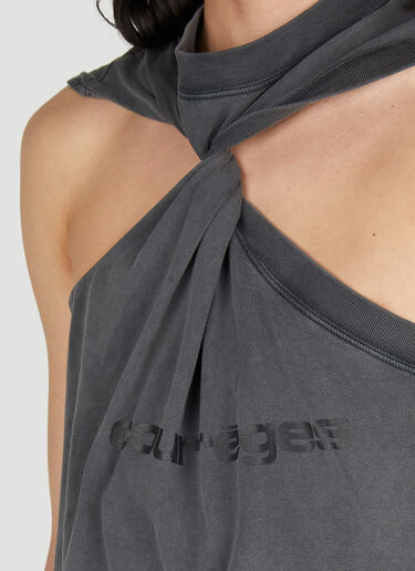 Courrèges Twist Logo Print Tank Top Grey cou0152008