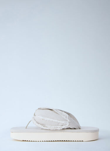 Frayed Edge Thong Sandals Rick Owens DRKSHDW Frayed Edge Thong Sandals White drk0164036