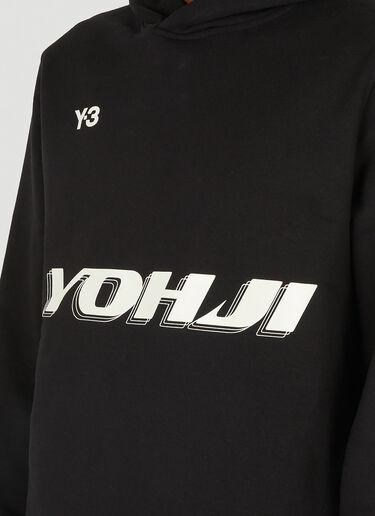Y-3 Logo Print Hooded Sweatshirt Black yyy0349010