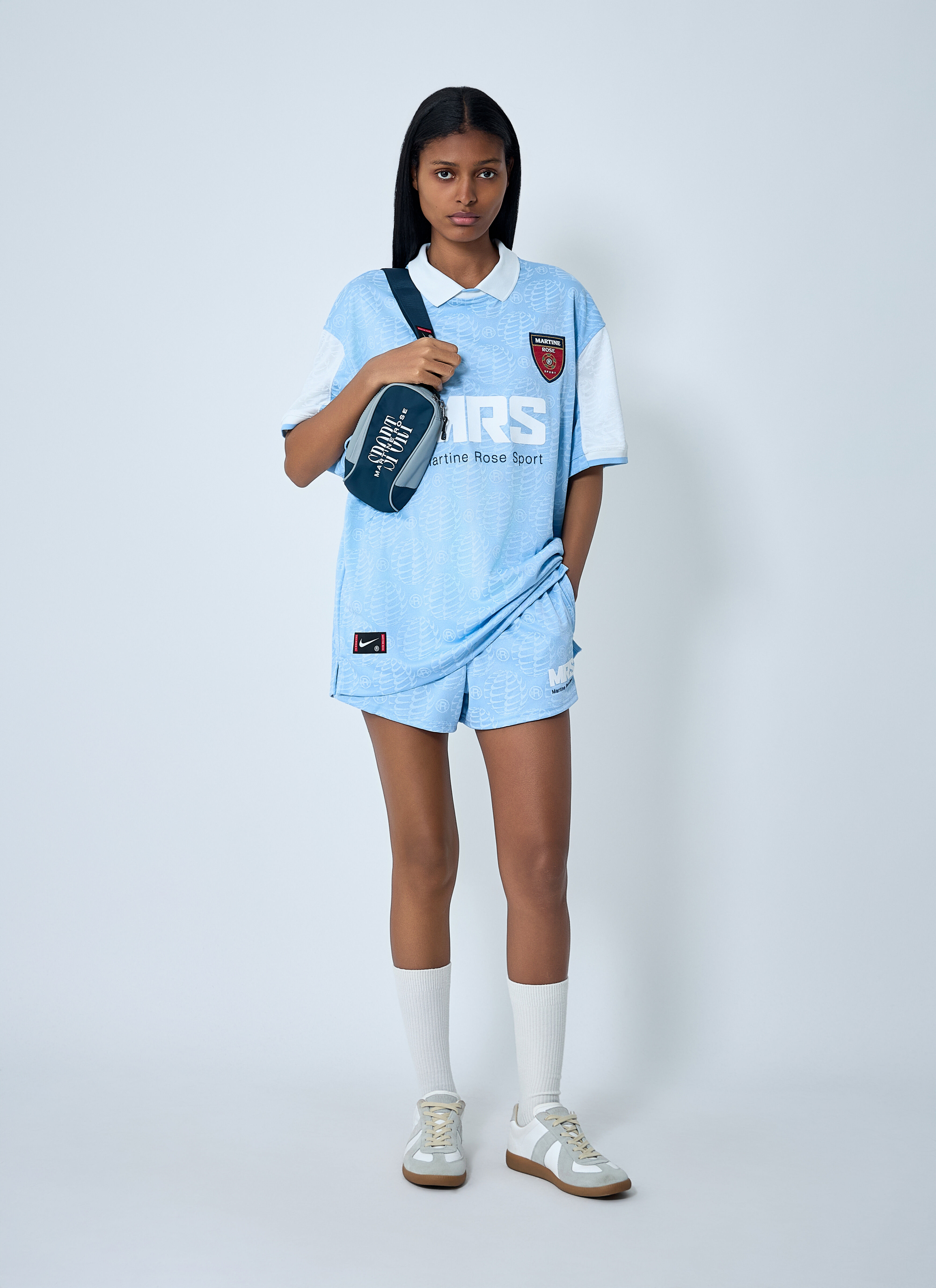 Nike x Martine Rose レディース ロゴモチーフポロシャツ の ブルー