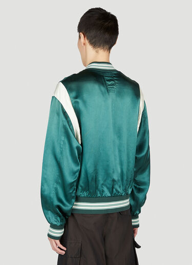 Douglas Stadium Satin Bomber Jacket in Green - Visvim