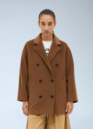 Max Mara Short 101801 Icon Coat Brown max0257007