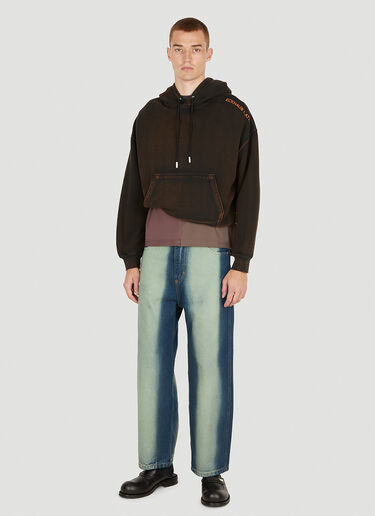 Eckhaus Latta Logo Print Hooded Sweatshirt Brown eck0351002