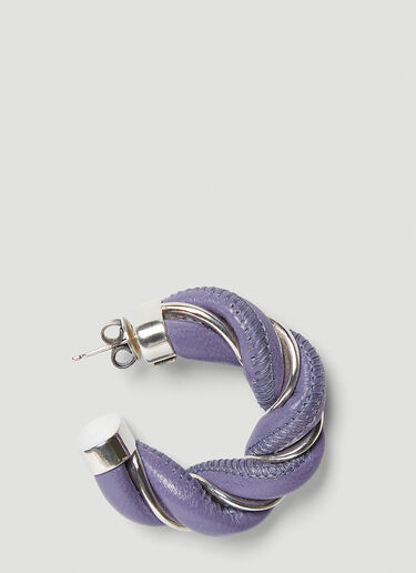 Bottega Veneta Twisted Leather Earrings Purple bov0243086