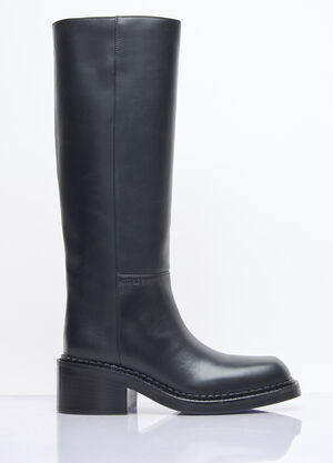 GANNI Leather Knee-High Boots Black gan0259089