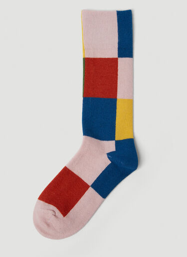 The Elder Statesman Toy Checker Socks Multicolour tes0150014