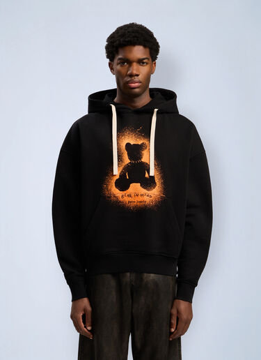 Spray Bear Loose Hooded Sweatshirt Palm Angels Spray Bear Loose Hooded Sweatshirt Black pma0162016