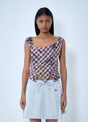 Vivienne Westwood Asymmetric Plaid Top Red vvw0263005