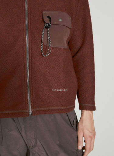 And Wander 抓绒拉链夹克 酒红色 anw0154010