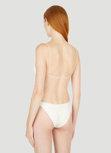 Ziah Fine Strap Triangle Bikini Top White zia0251005