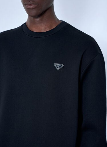 LN-CC® - Prada: Technical Cotton Sweatshirt - Black Prada Technical Cotton Sweatshirt Black pra0166006