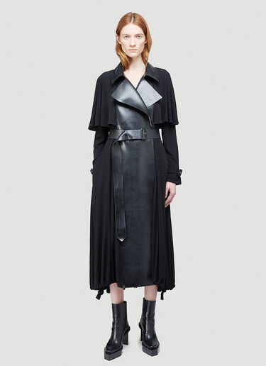 Burberry Ruffle Jersey Trench Coat Black bur0244035