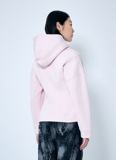 GANNI Fleece Zip Hooded Sweatshirt Pink gan0259039