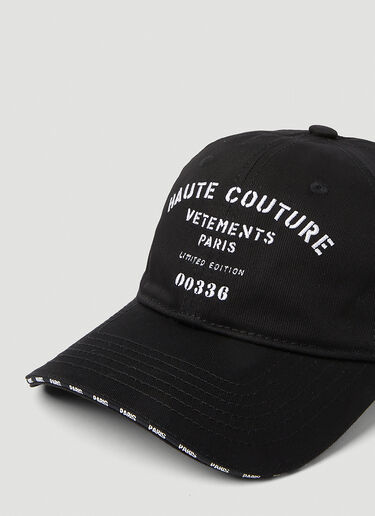 VETEMENTS Maison De Couture 베이스볼 캡 블랙 vet0151021