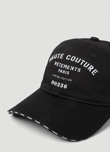 VETEMENTS Maison De Couture Baseball Cap Black vet0151021