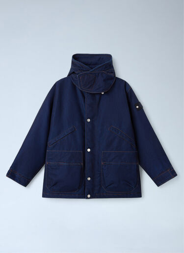 Denim Hooded Short Parka Jacket Stone Island Denim Hooded Short Parka Jacket Navy sto0162084