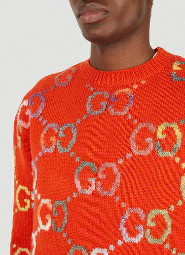 Gucci GG Jacquard Knit Sweater Orange guc0150049