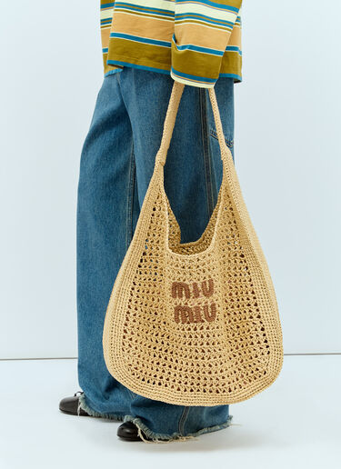 Miu Miu Crochet Shoulder Bag Beige miu0256018