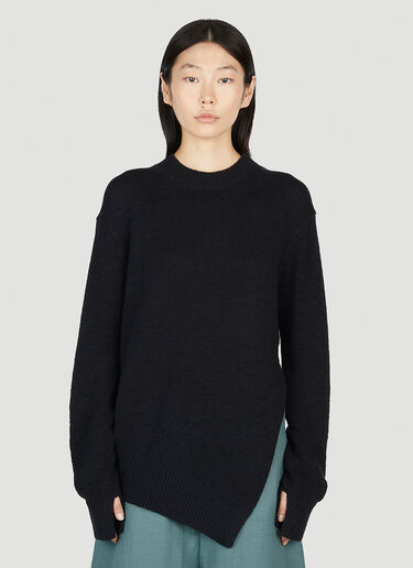 Studio Nicholson Asymmetric Sweater Dark Blue stn0252004