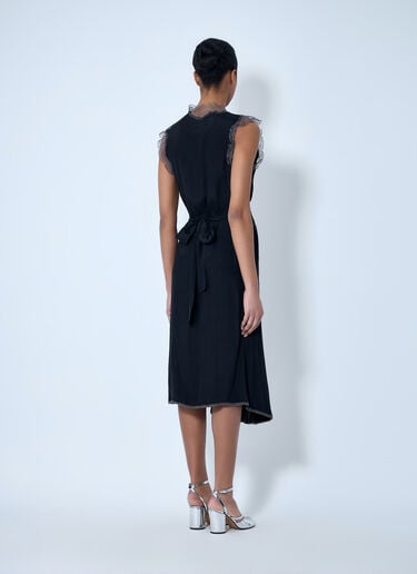 Maison Margiela Lace Trim Midi Dress Black mla0264002