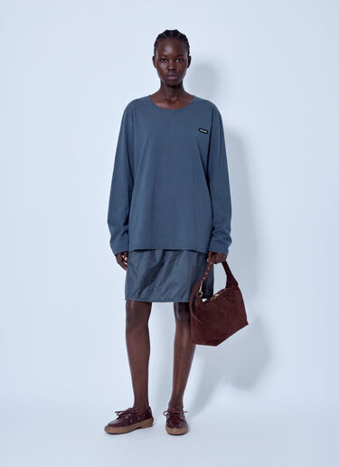 Miu Miu Stretch Poplin Top Blue miu0366054