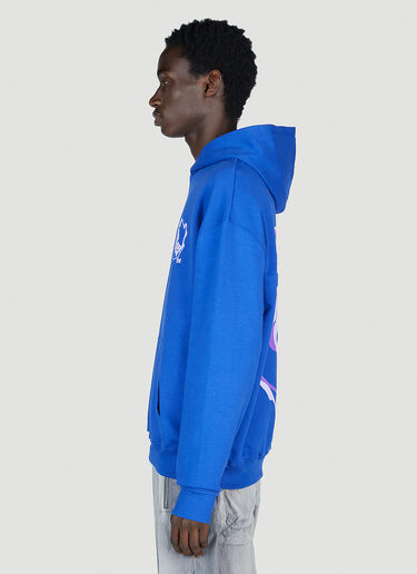 Boiler Room Waved Logo Hooded Sweatshirt Blue bor0153009