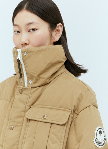 Moncler x Palm Angels Fieldrush Short Down Jacket Brown mpa0355001