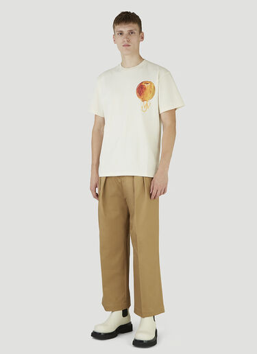 JW Anderson Belted Pleated Crop Pants Beige jwa0146014