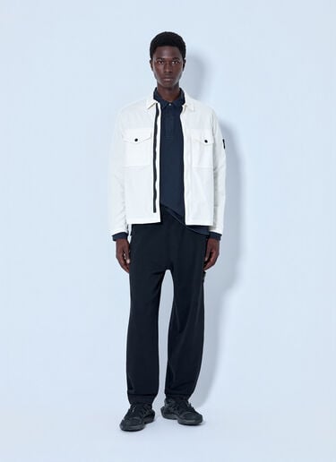 Stone Island Zip-Front Overshirt with Flap Pockets White sto0165069
