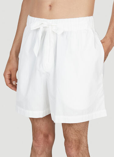 Tekla Drawstring Sleep Shorts White tek0353014