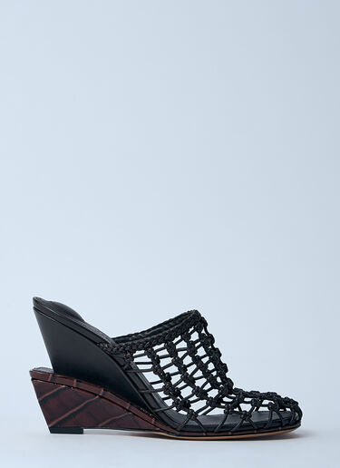 Jacquemus Les Doubles Tressées 坡跟凉鞋  黑色 jac0260043