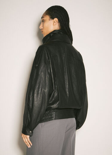 Saint Laurent Bomber Leather Jacket Black sla0257003