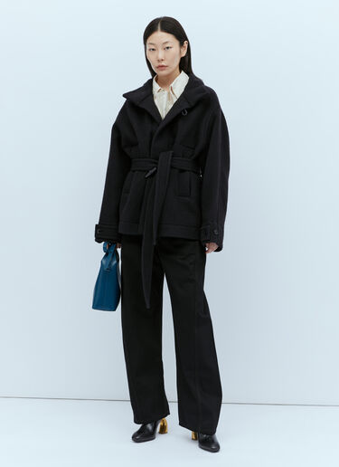 Lemaire Short Cotton Duffle Coat Black lem0254001