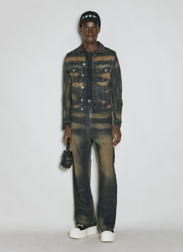 Stained Denim Trucket Jacket Rick Owens DRKSHDW Stained Denim Trucket Jacket Brown drk0154001