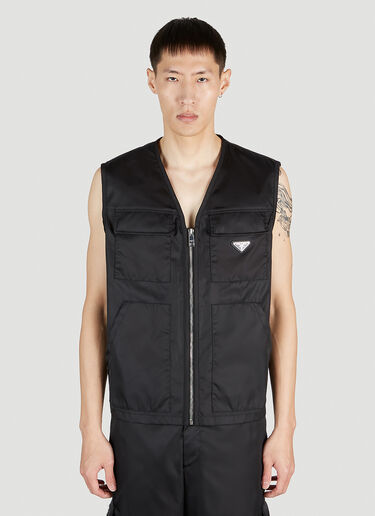 Prada Re-Nylon Utility Gilet Black pra0152026