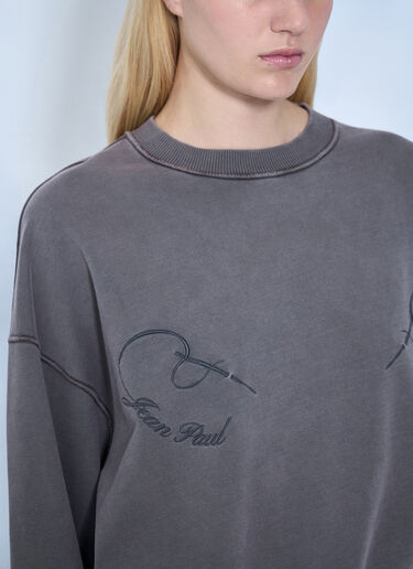 Jean Paul Gaultier Fleece Embroidered Sweatshirt Grey jpg0264021