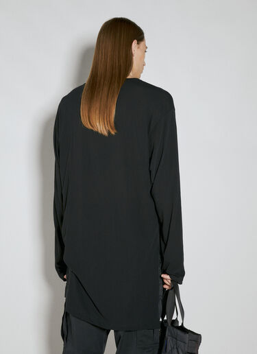 Yohji Yamamoto Asymmetric Hem Long Sleeve T-Shirt Black yoy0154009