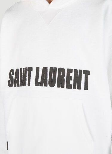 Saint Laurent 로고 프린트 후드 스웨트 셔츠 화이트 sla0151029