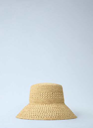 Miu Miu Logo Motif Bucket Hat Natural miu0261027