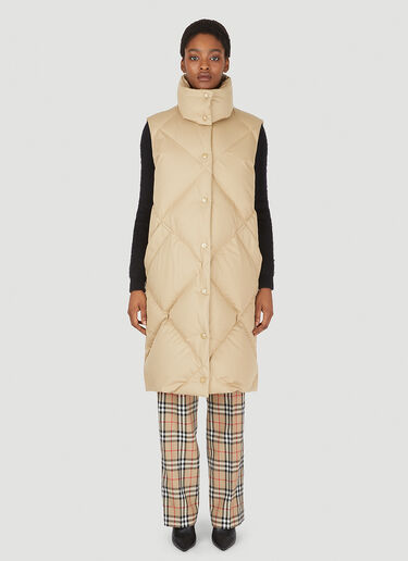 Burberry Nocton Sleeveless Quilted Down Jacket Beige bur0246081