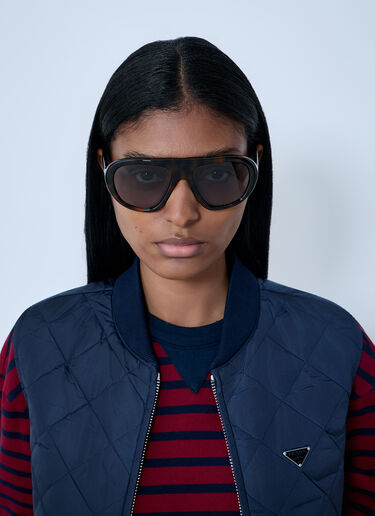 Aviator Sunglasses in Acetate Frame Prada Aviator Sunglasses in Acetate Frame Brown lpr0362004