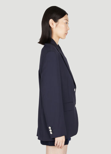 Prada Wool Mohair Suit Blazer Blue pra0253004