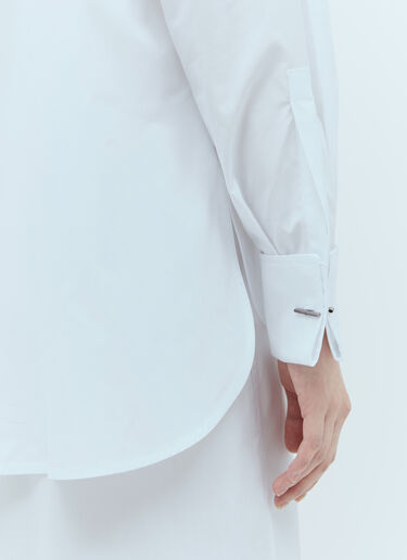 Max Mara Oversized Poplin Shirt White max0256032