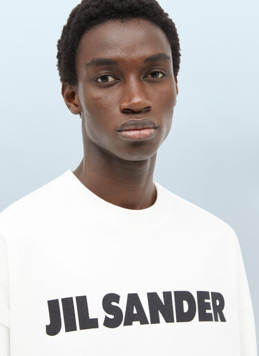 Jil Sander 徽标印花长袖 T 恤 白色 jil0155008